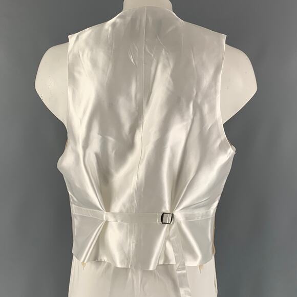 FAVOURBROOK Size 48 Khaki White Solid Wool Double Breasted Vest - Picture 3 of 6